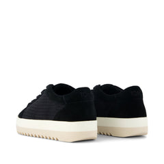 Rea Lace-Up Platform Sneaker Black Mesh and Suede