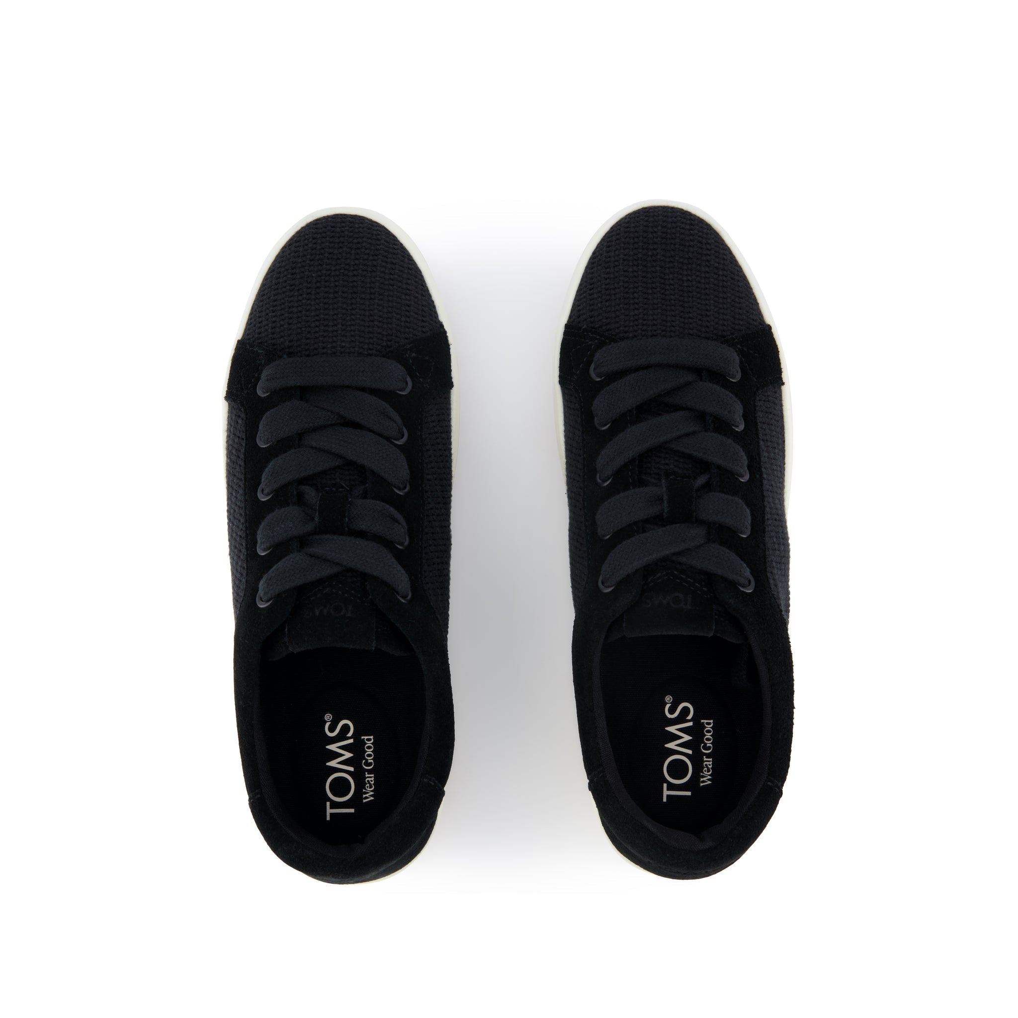 Rea Lace-Up Platform Sneaker Black Mesh and Suede