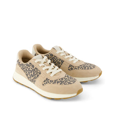 TRVL LITE Retro Runner Sneaker Water Repellent Natural Leopard Spots