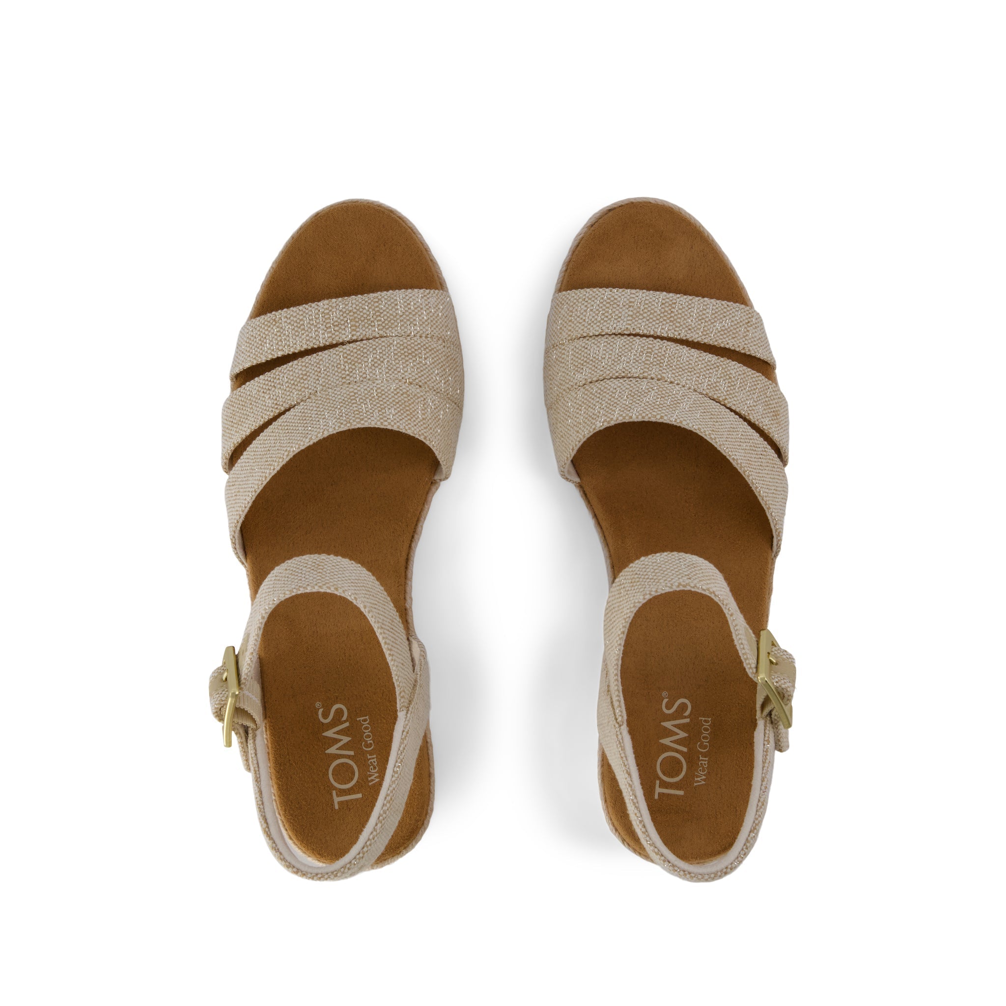 Julia Wedge Sandal Champagne Sparkle