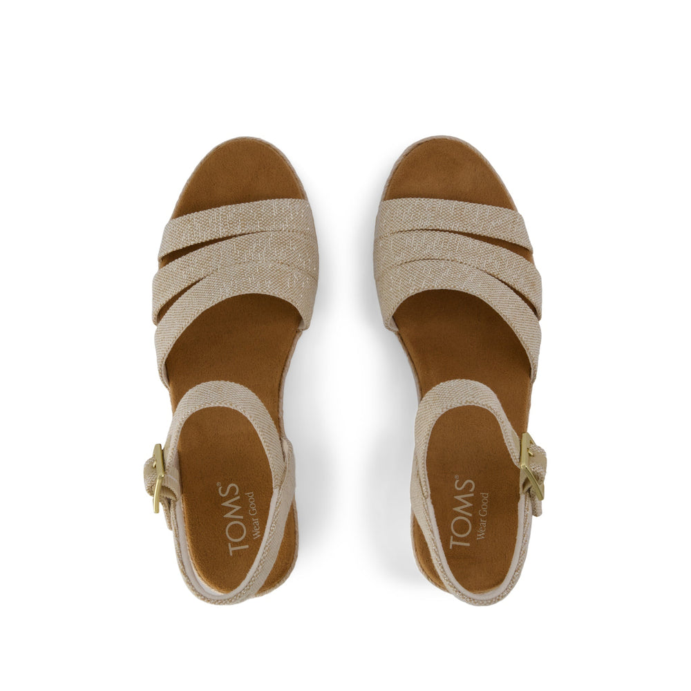 Julia Wedge Sandal Champagne Sparkle