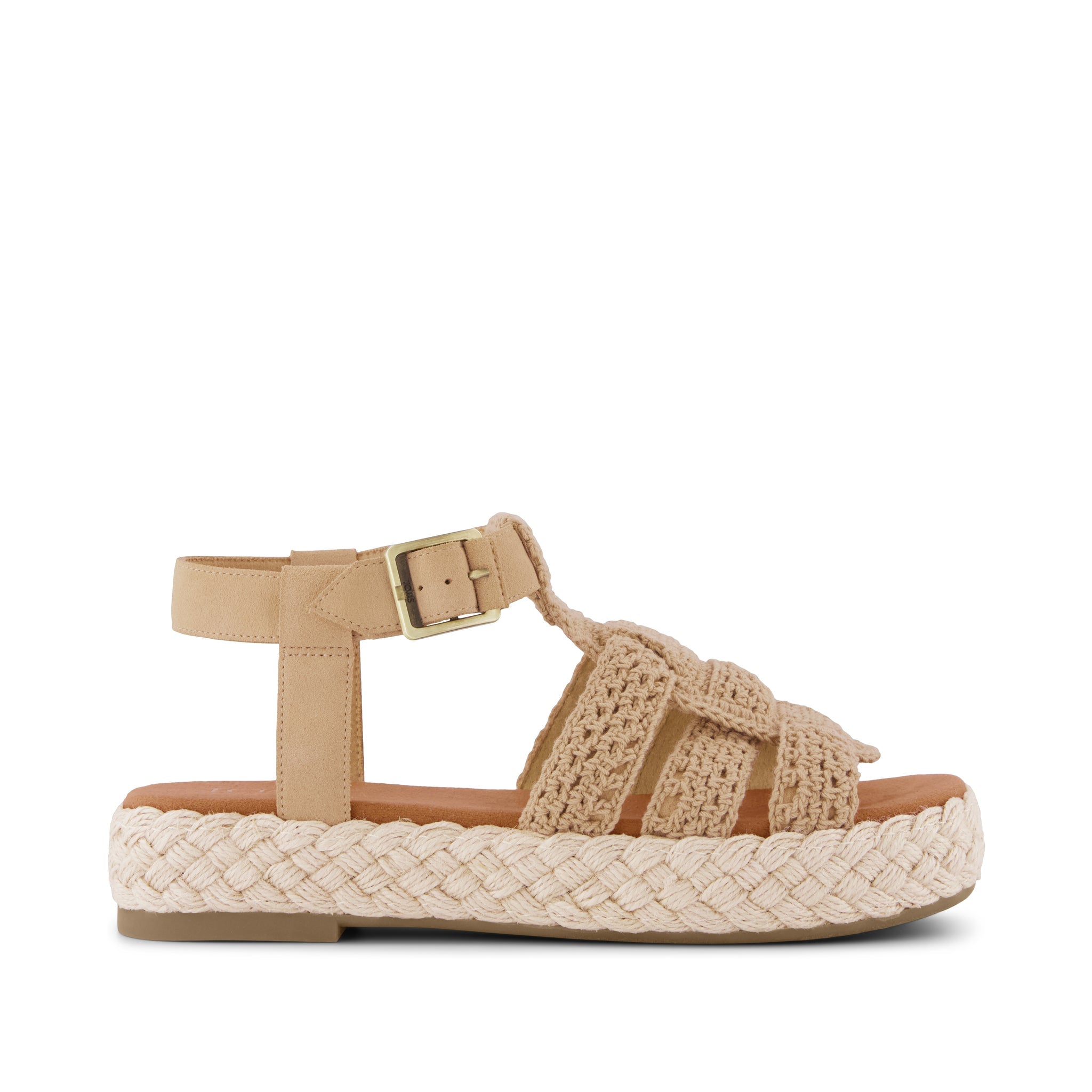 Jac Fisherman Sandal Caramel Crochet