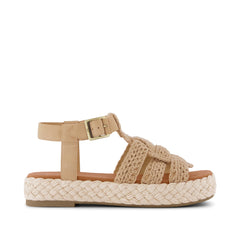 Jac Fisherman Sandal Caramel Crochet