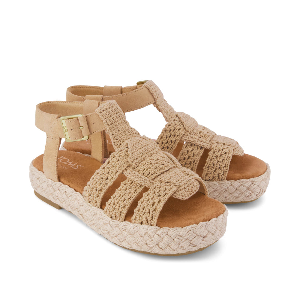 Jac Fisherman Sandal Caramel Crochet