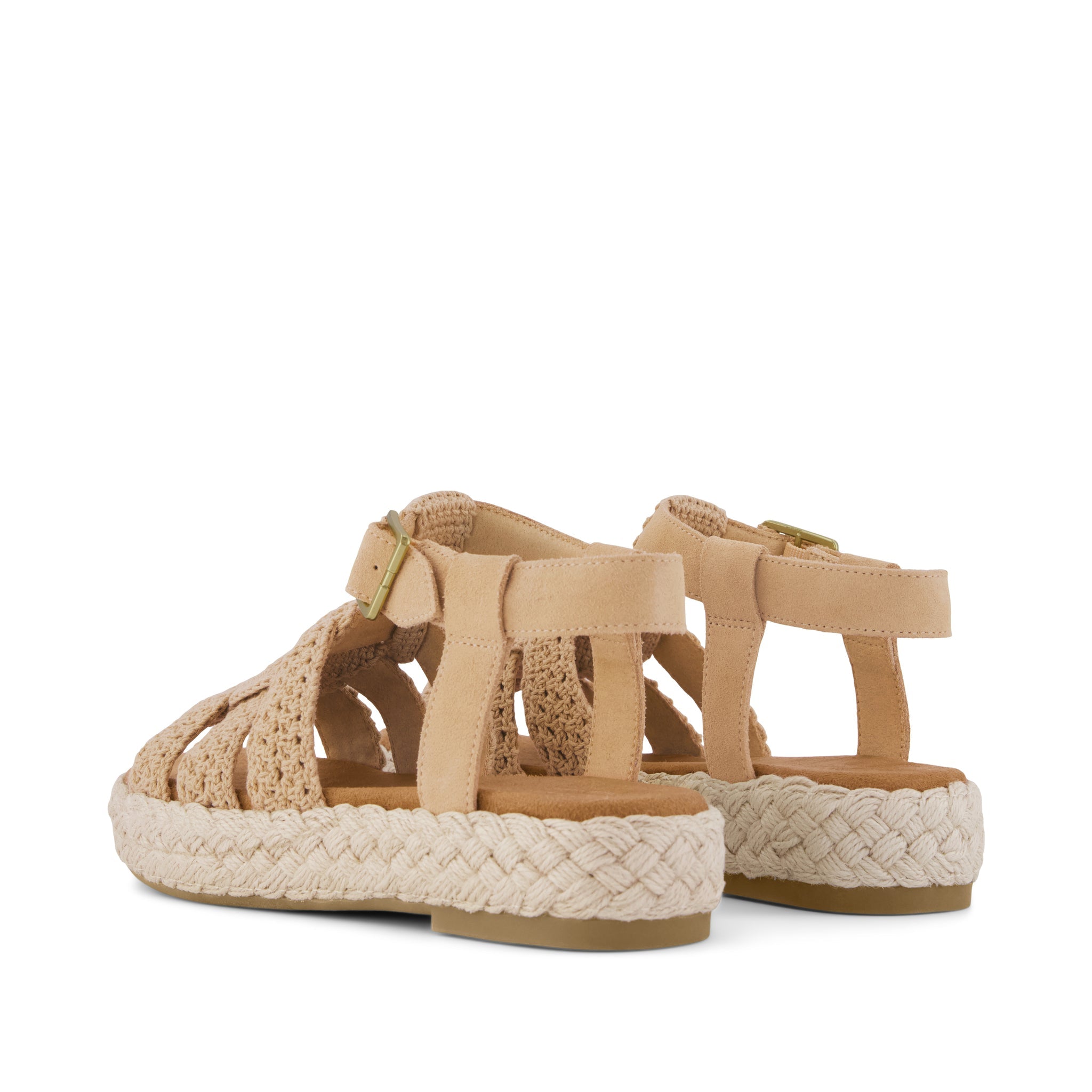 Jac Fisherman Sandal Caramel Crochet