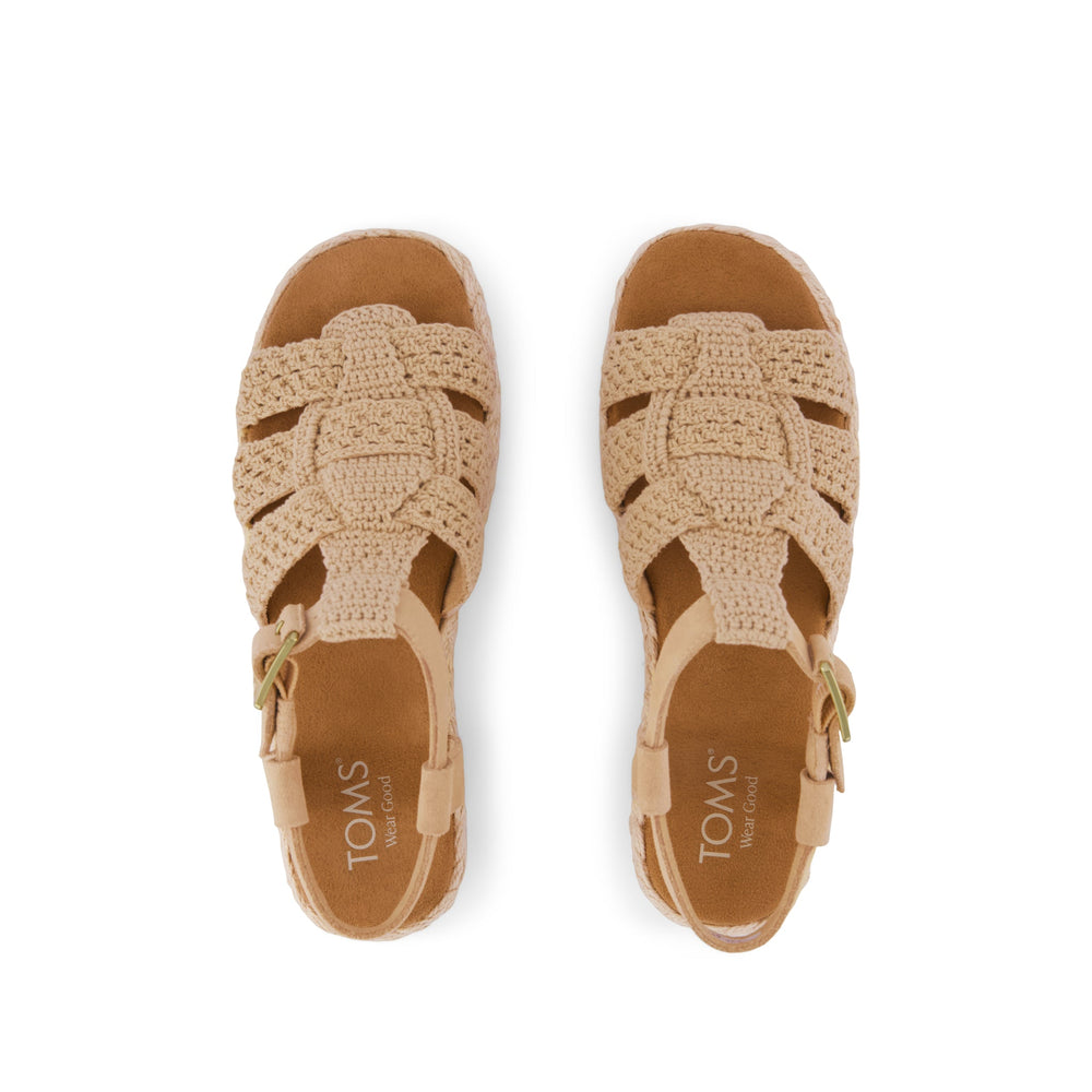 Jac Fisherman Sandal Caramel Crochet