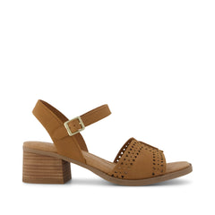 Eloise Sandal Brown Perforated Leather