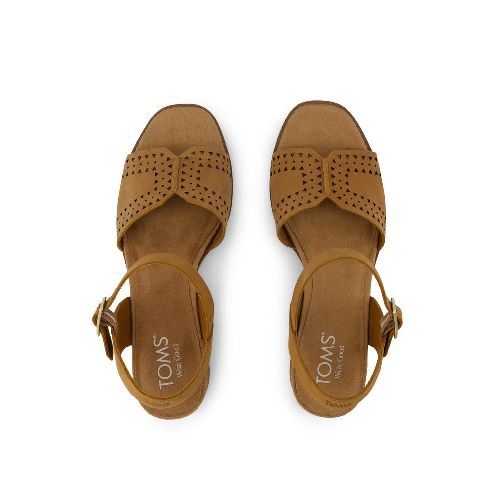 Eloise Sandal Brown Perforated Leather