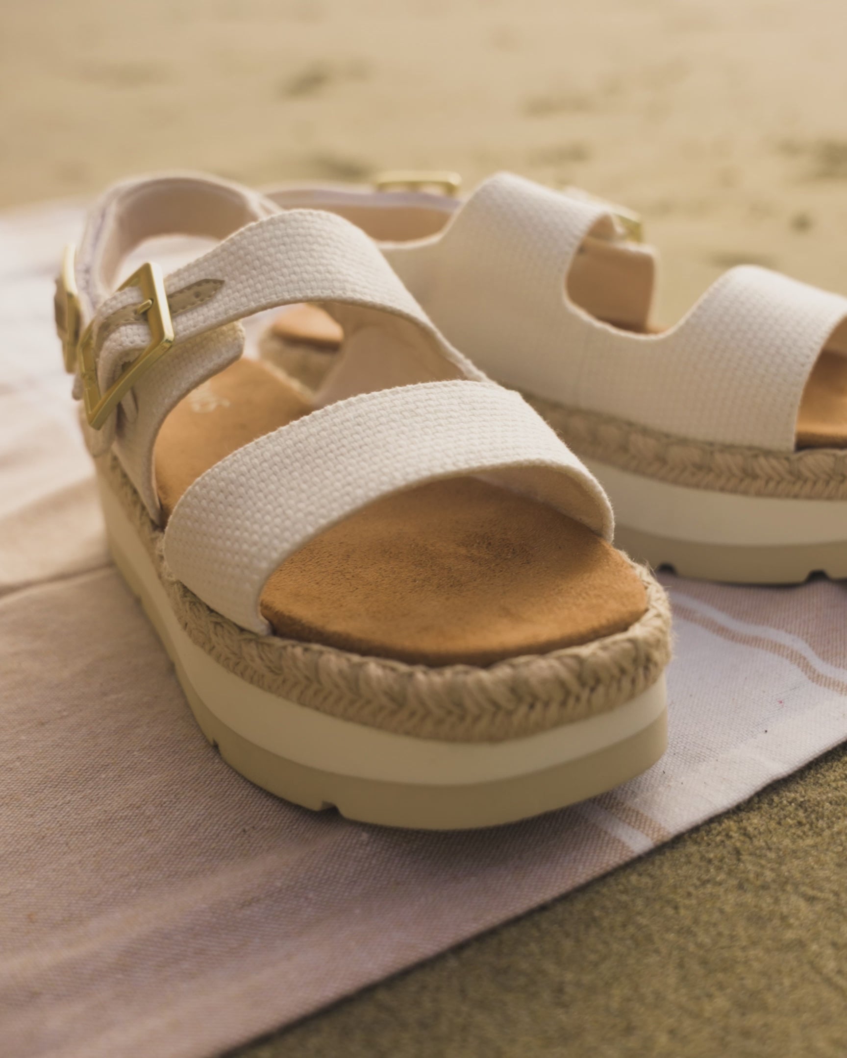 Giana Flatform Sandal White Woven
