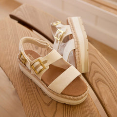 Giana Flatform Sandal White Woven