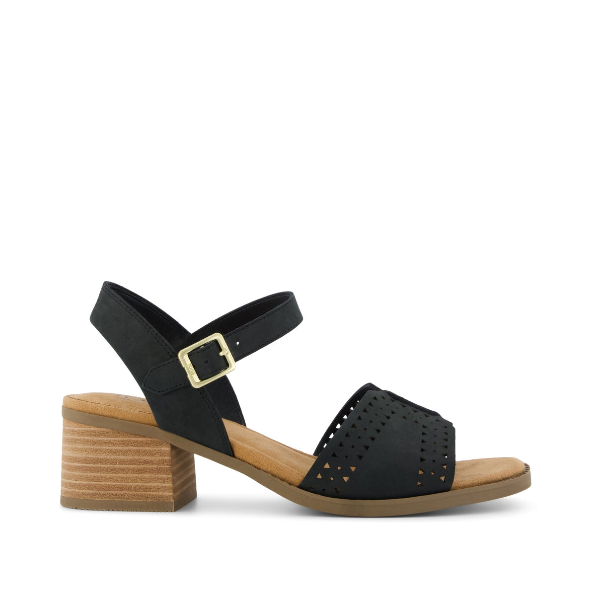 Eloise Sandal Black Perforated Leather