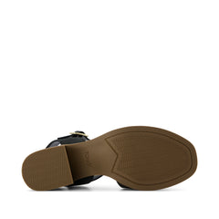 Eloise Sandal Black Perforated Leather