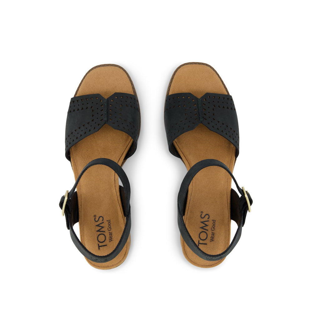 Eloise Sandal Black Perforated Leather