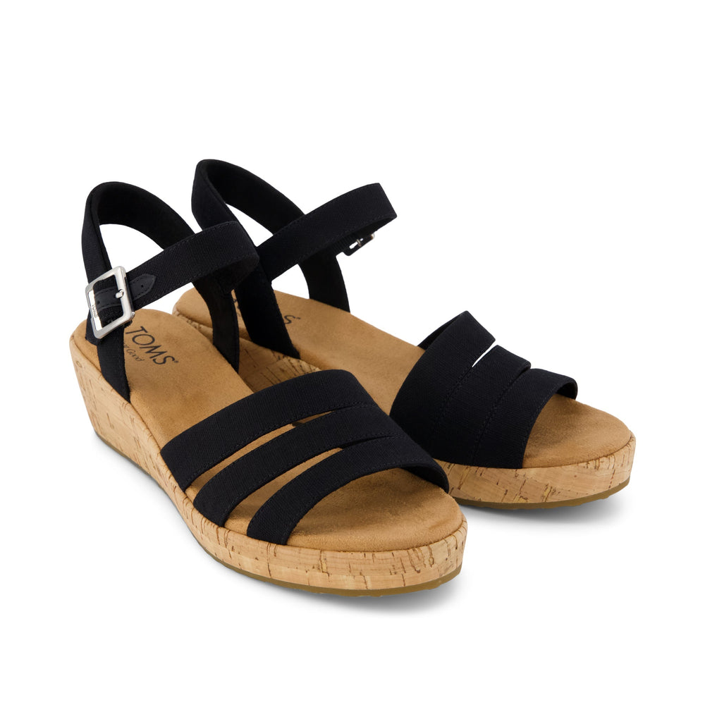 Julia Wedge Sandal Woven Black