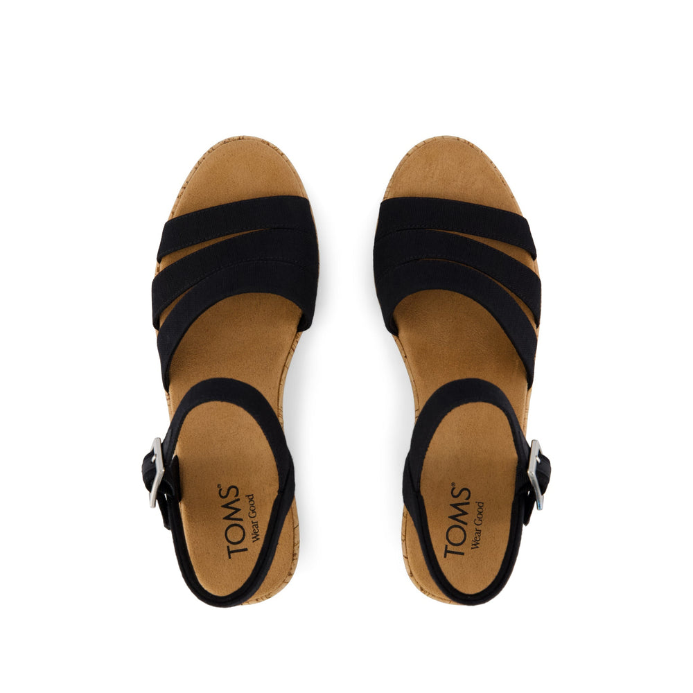 Julia Wedge Sandal Woven Black