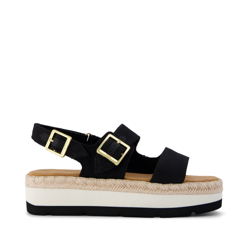 Giana Flatform Sandal Black Woven