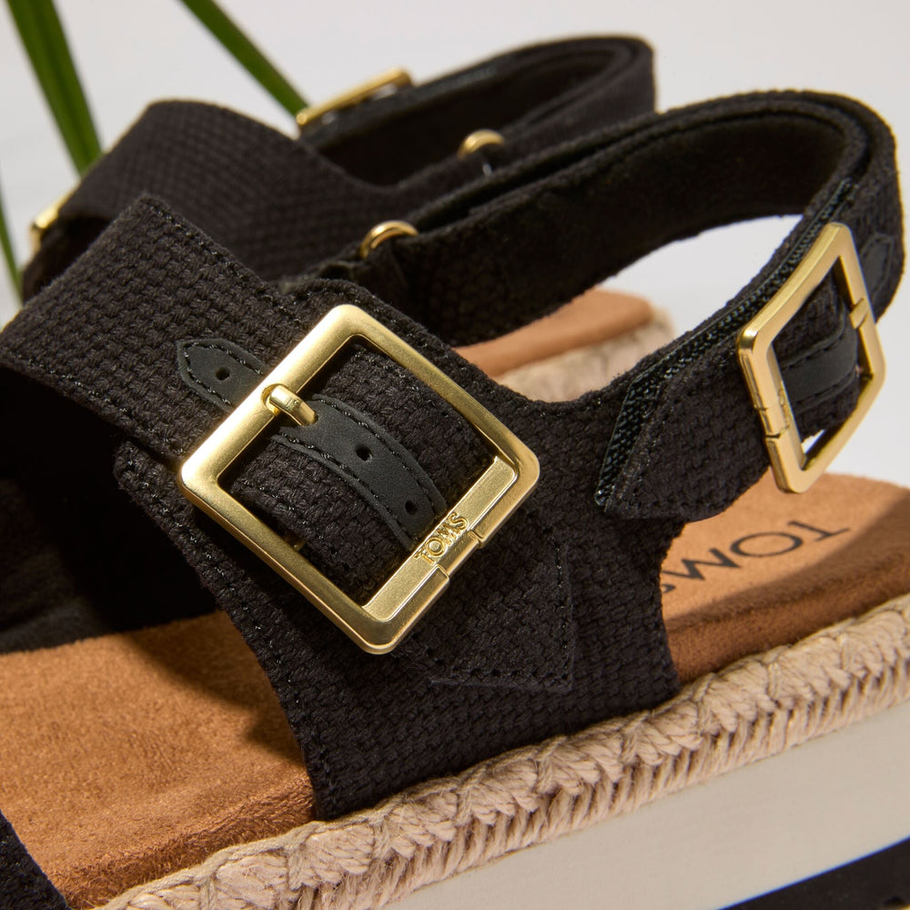 Giana Flatform Sandal Black Woven
