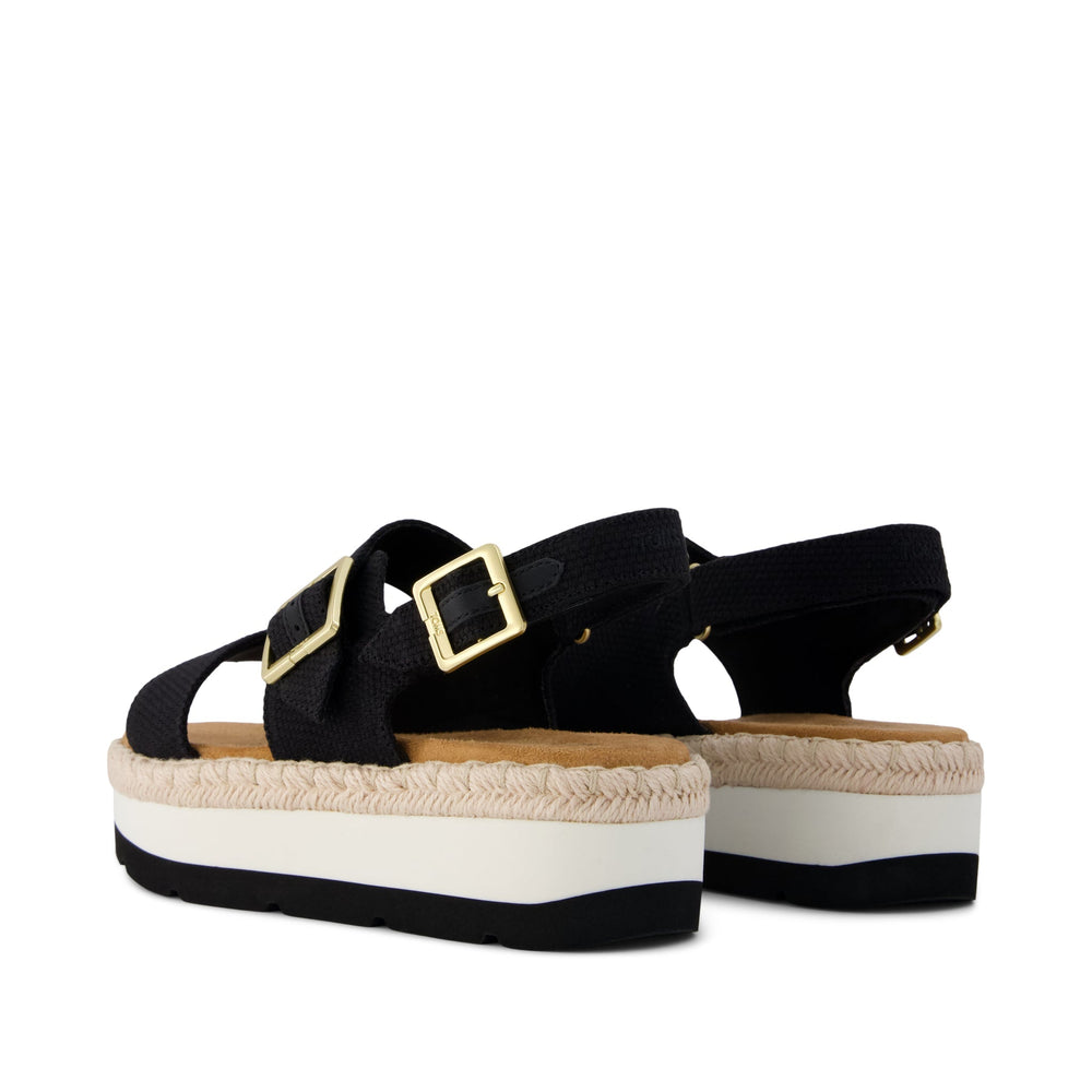 Giana Flatform Sandal Black Woven