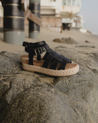 Jac Fisherman Sandal Black Leather