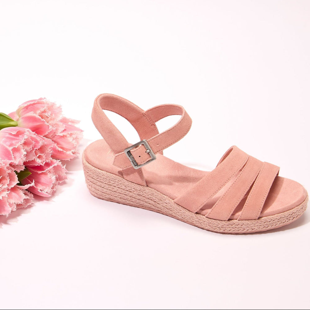 Julia Wedge Sandal Bloom Suede