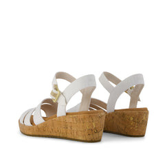 Julia Wedge Sandal Woven White