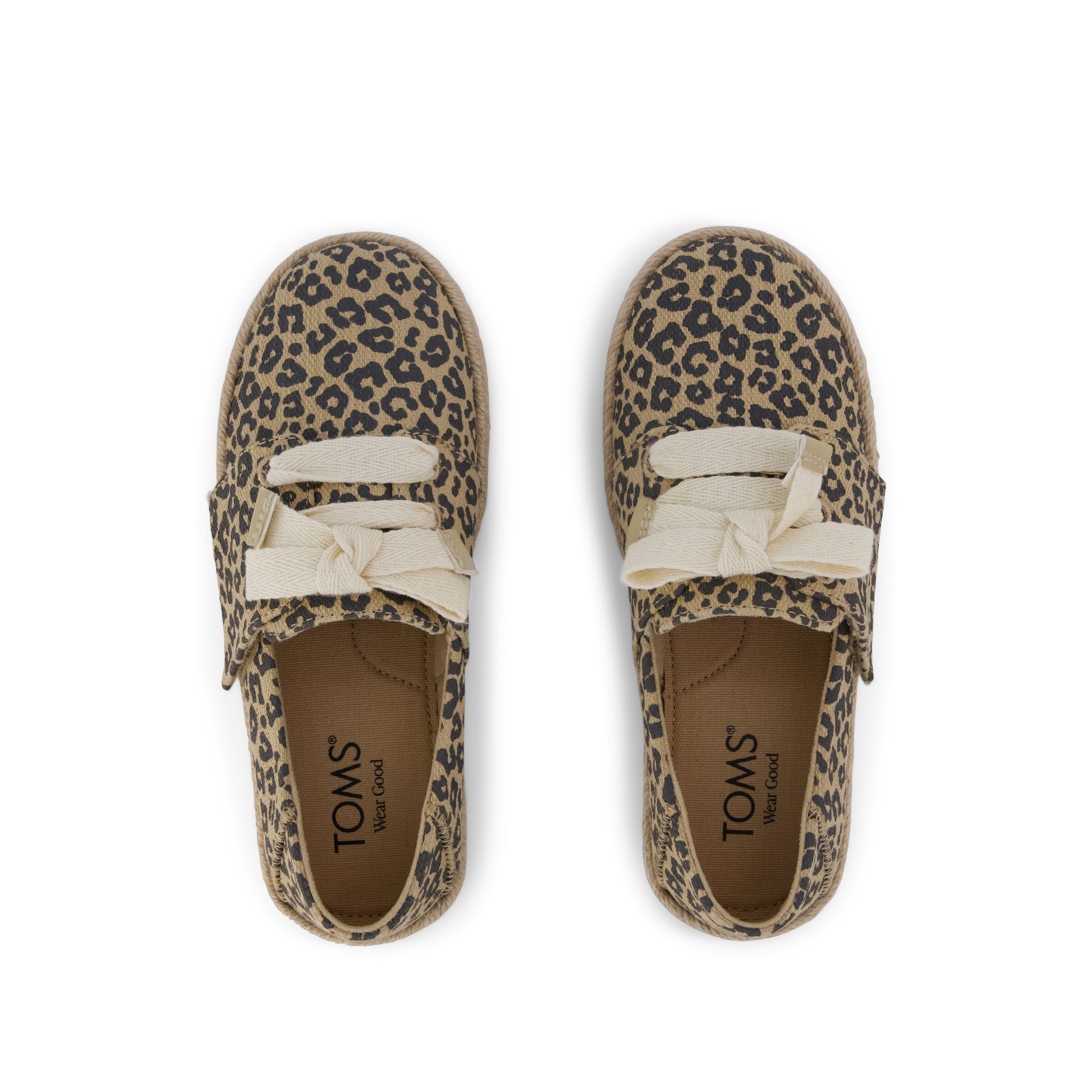 Carolina Lace-Up Kids Espadrille Natural Leopard Print