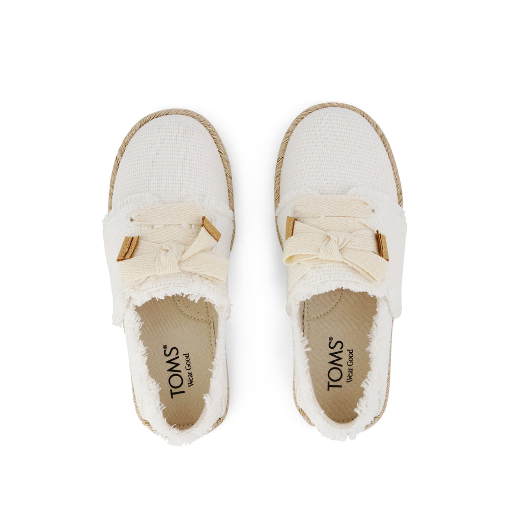 Carolina Lace-Up Kids Espadrille White Fray