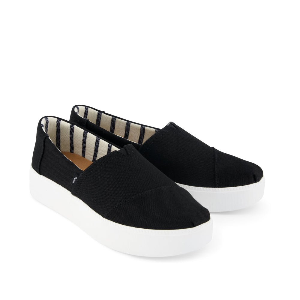 Asher Platform Slip On Sneaker Black Canvas