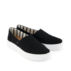 Asher Platform Slip On Sneaker Black Canvas