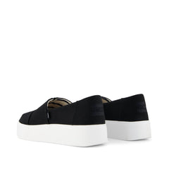 Asher Platform Slip On Sneaker Black Canvas
