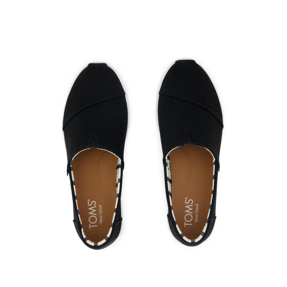 Asher Platform Slip On Sneaker Black Canvas