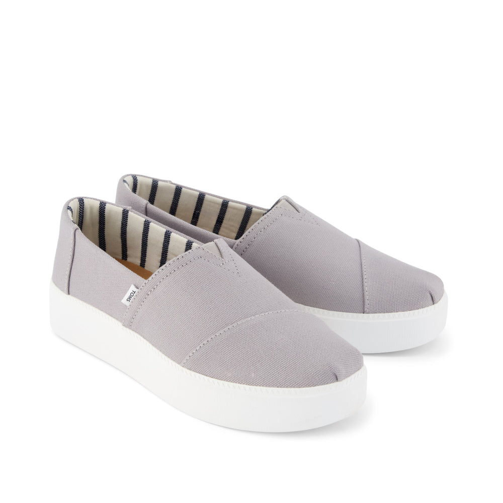 Asher Platform Slip On Sneaker Grey Canvas