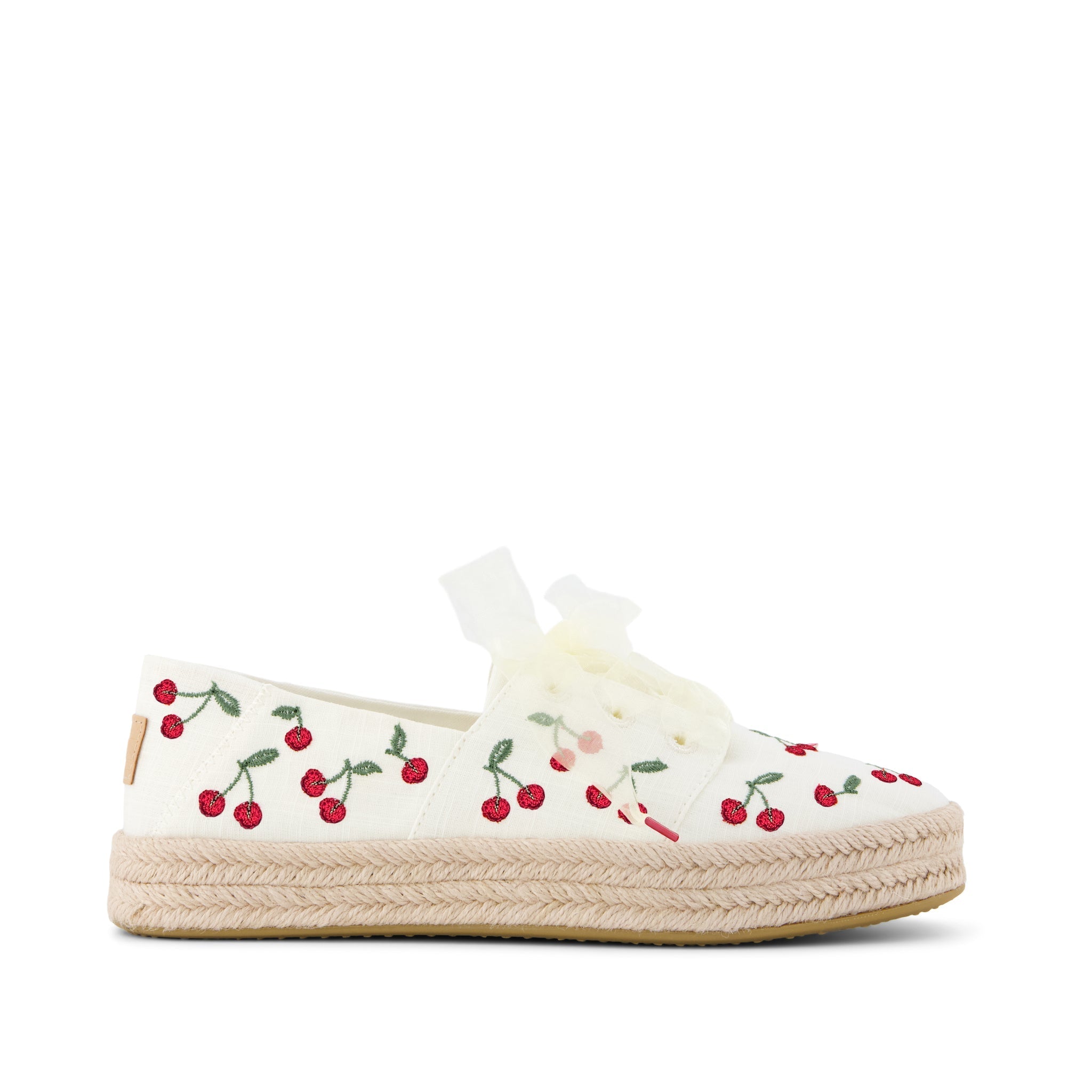 Carolina Lace-Up Espadrille Cherry Embroidery