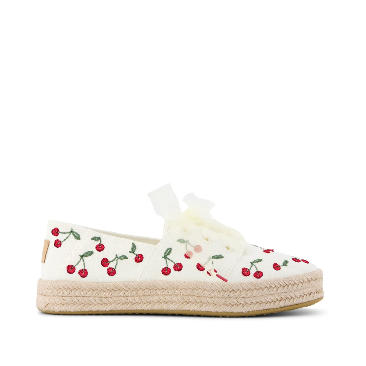 Carolina Lace-Up Espadrille Cherry Embroidery