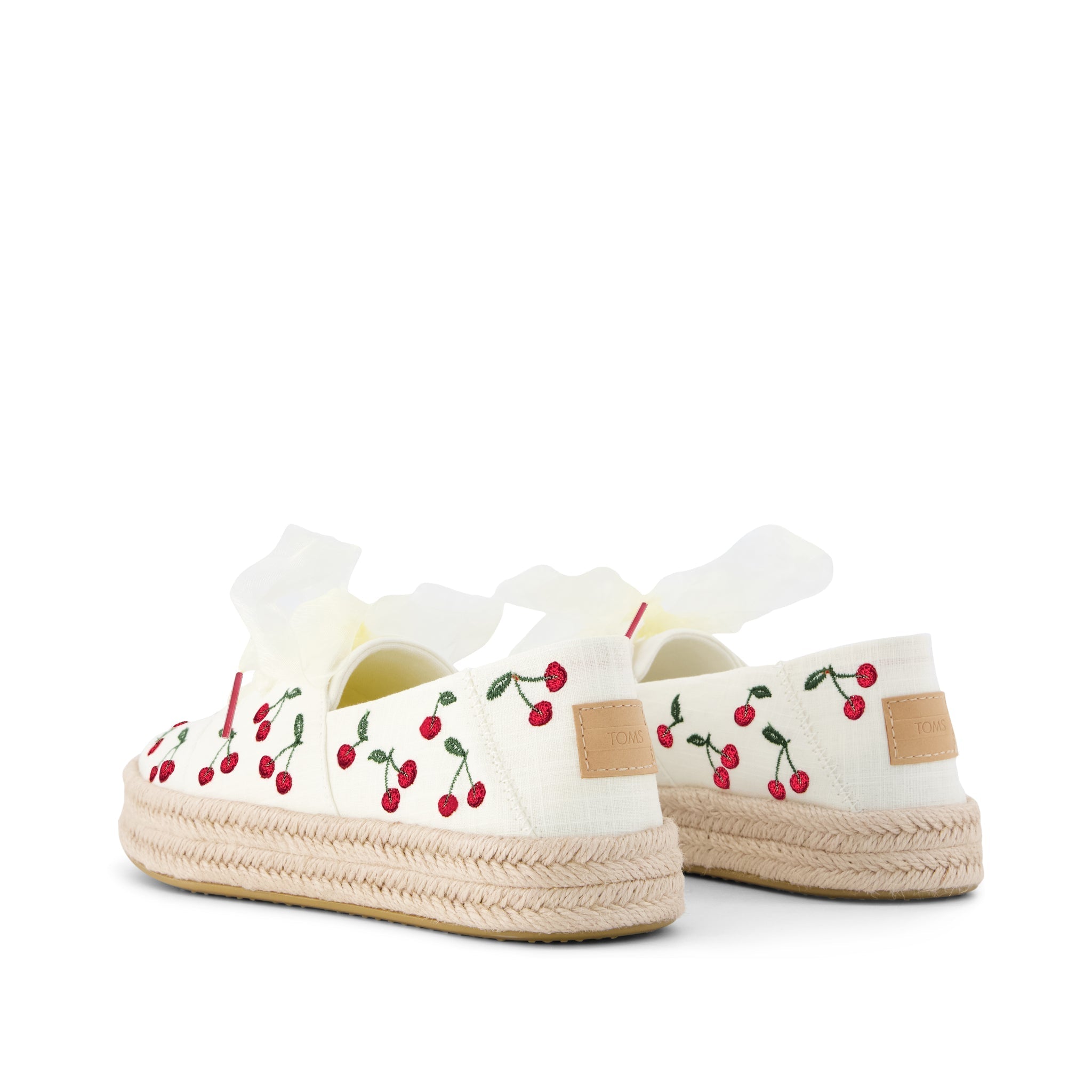 Carolina Lace-Up Espadrille Cherry Embroidery