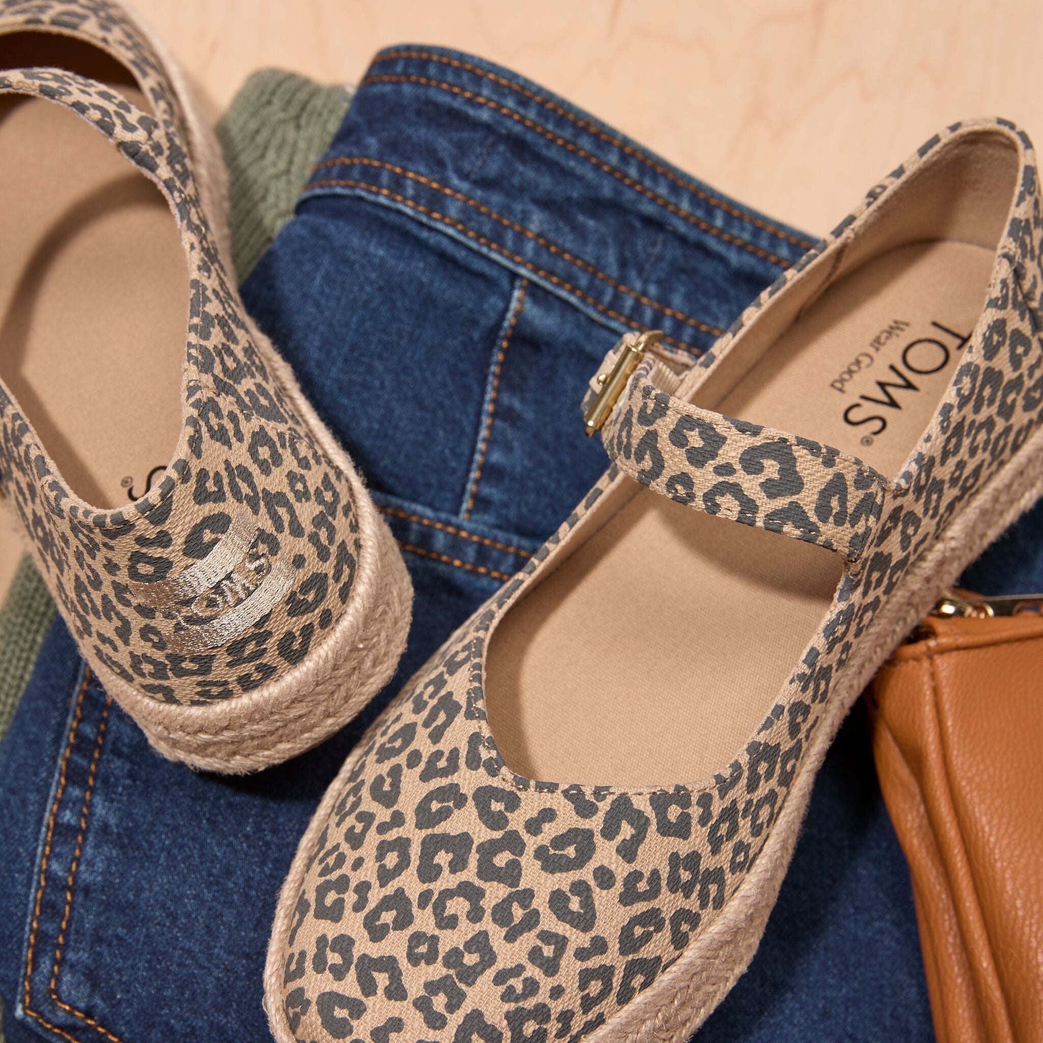 Carolina Mary Jane Espadrille Natural Leopard Print