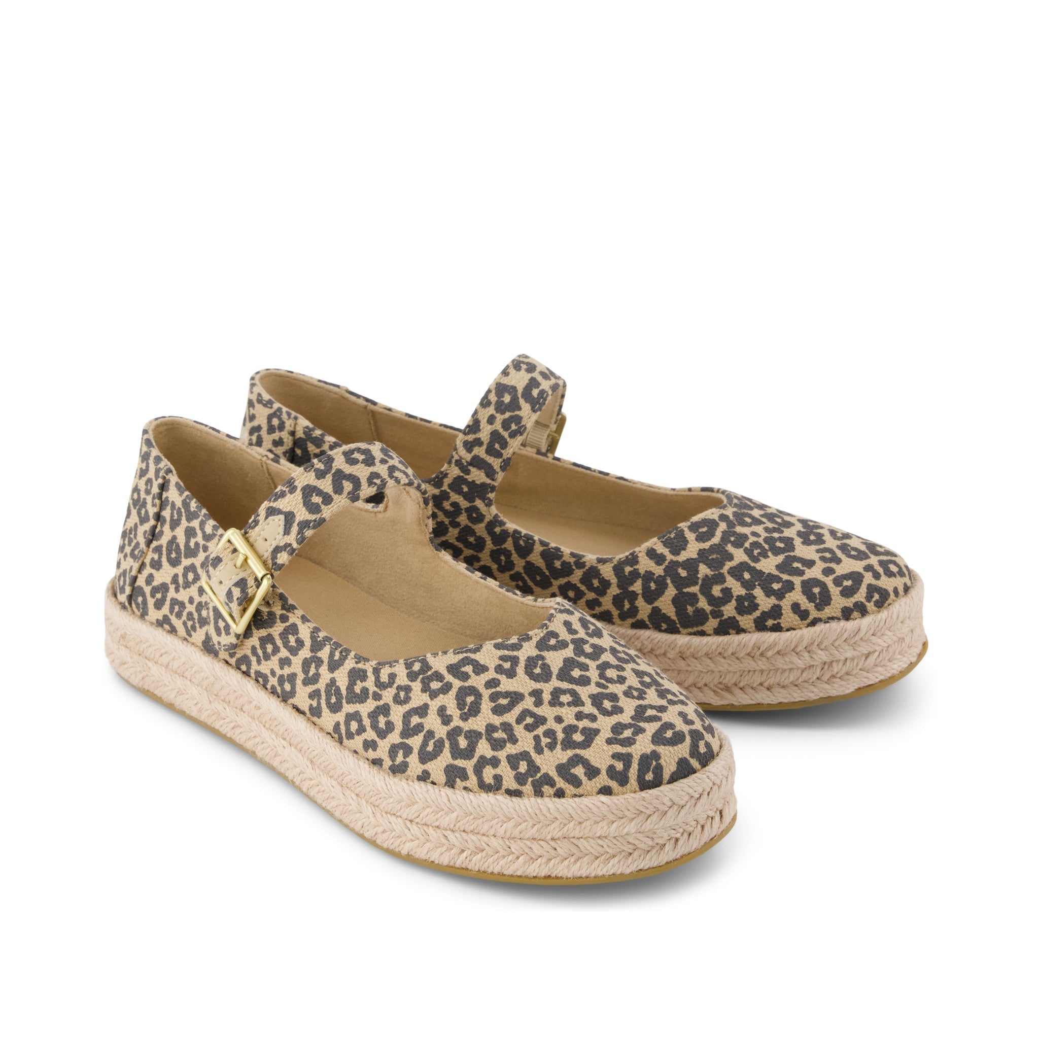 Carolina Mary Jane Espadrille Natural Leopard Print
