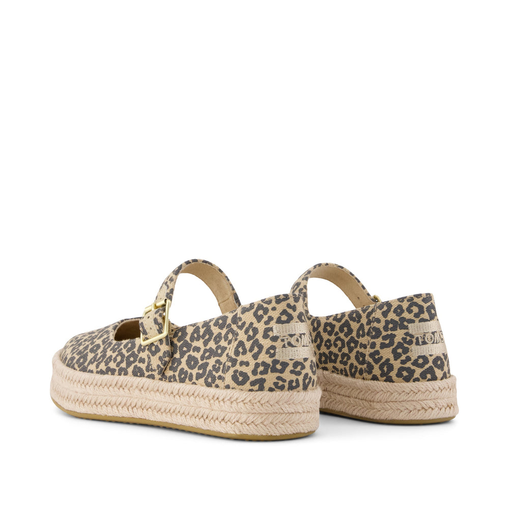 Carolina Mary Jane Espadrille Natural Leopard Print