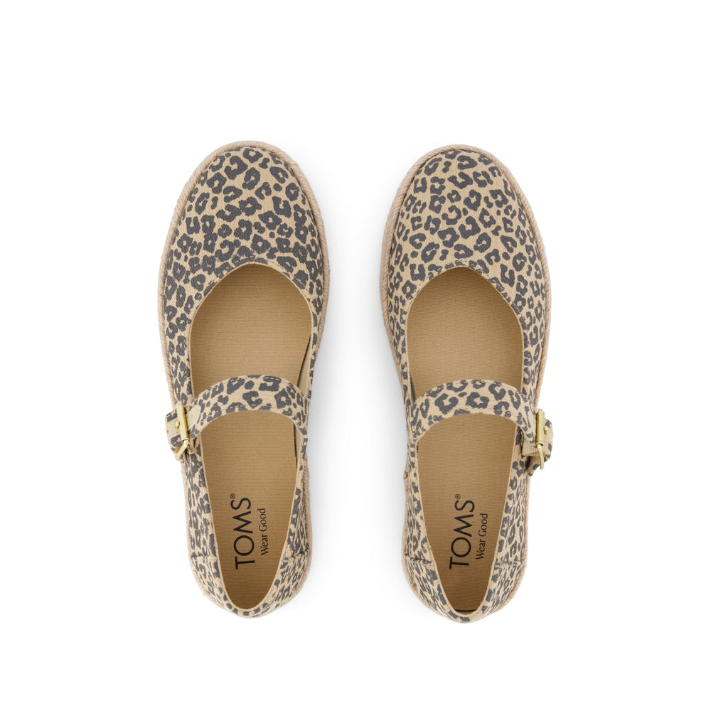 Carolina Mary Jane Espadrille Natural Leopard Print