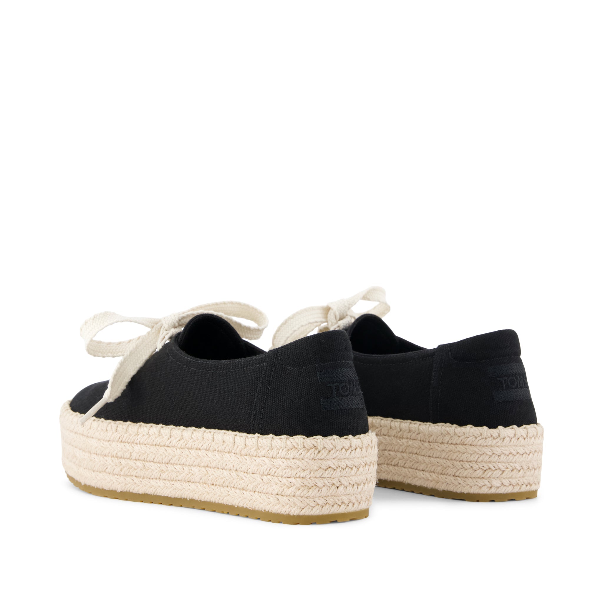 Valencia Lace-Up Platform Espadrille Black Canvas