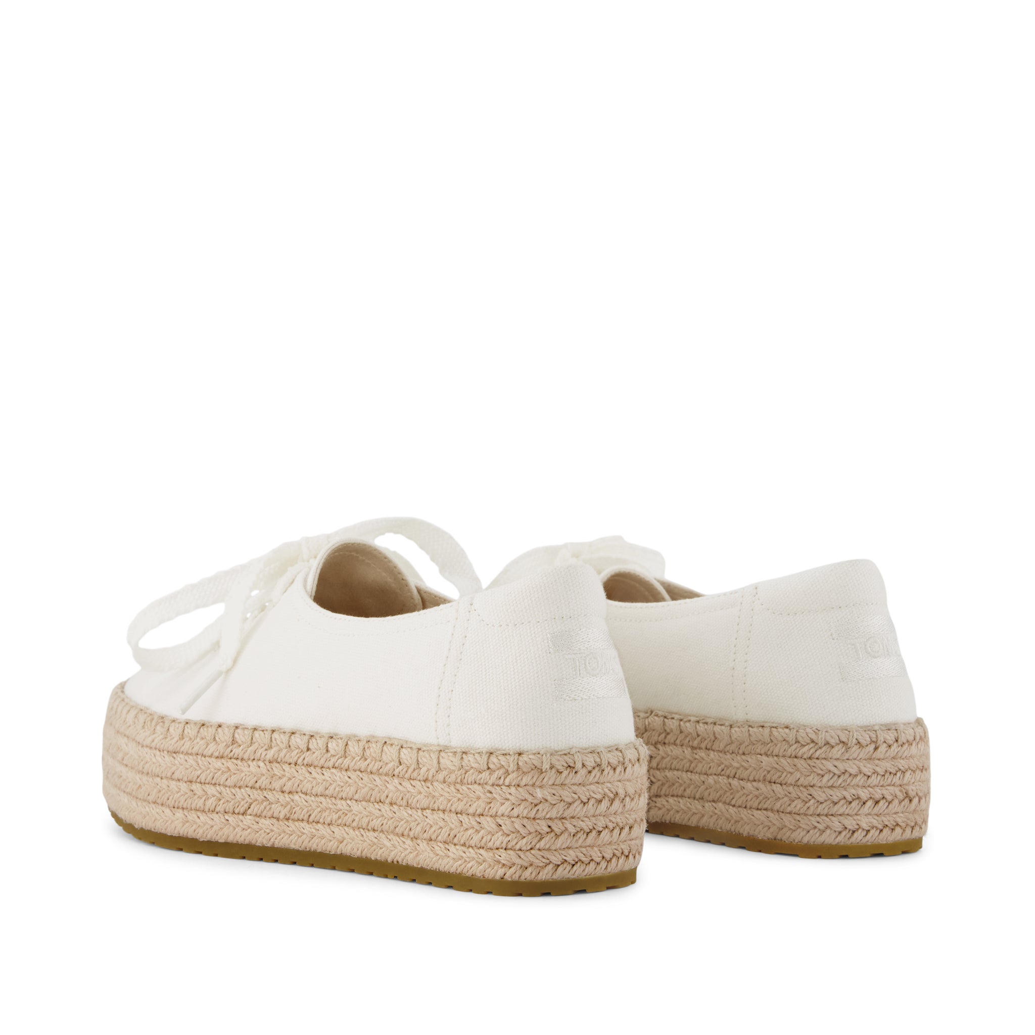 Valencia Lace-Up Platform Espadrille White Canvas