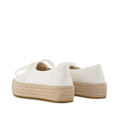Valencia Lace-Up Platform Espadrille White Canvas