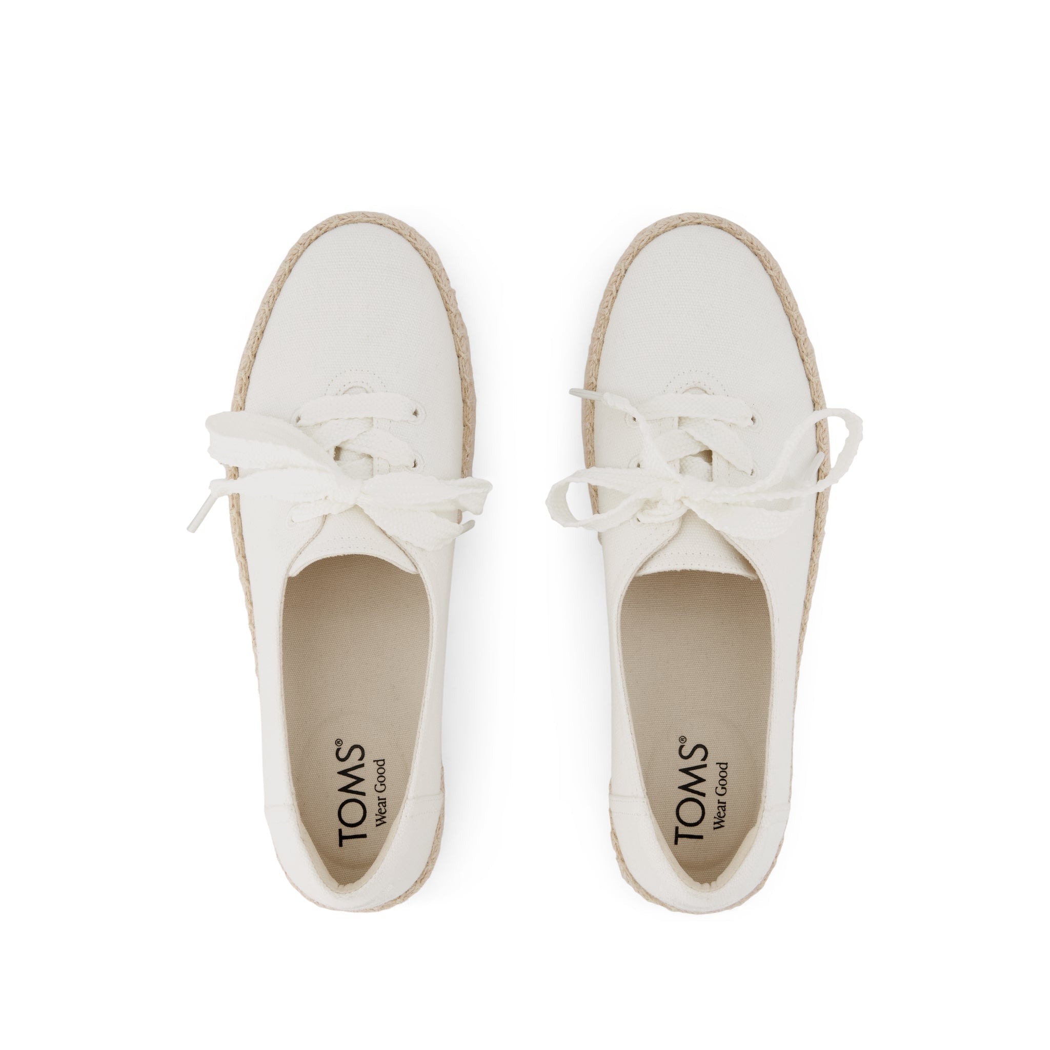 Valencia Lace-Up Platform Espadrille White Canvas