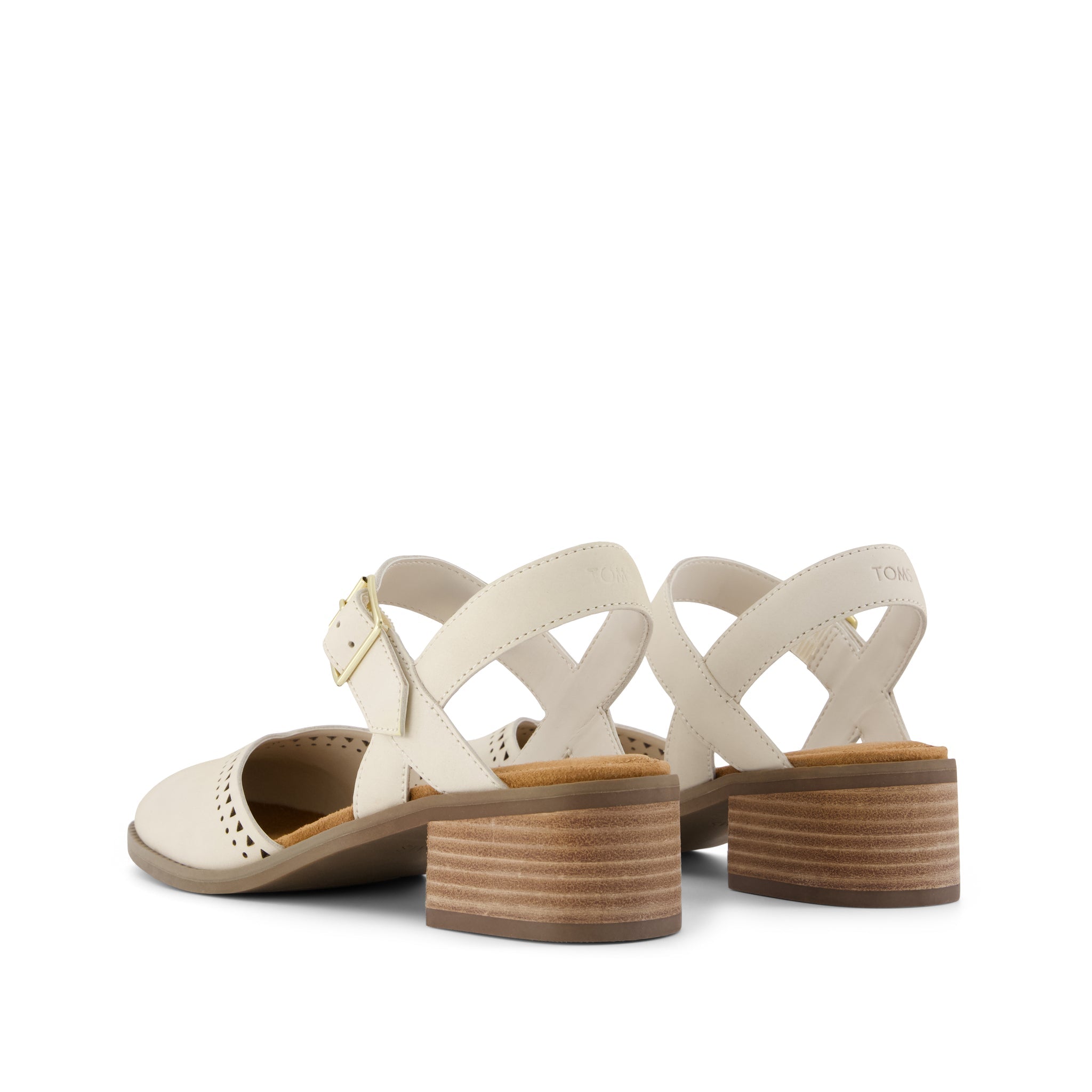 Jaclyn Heel Light Sand Perforated Leather