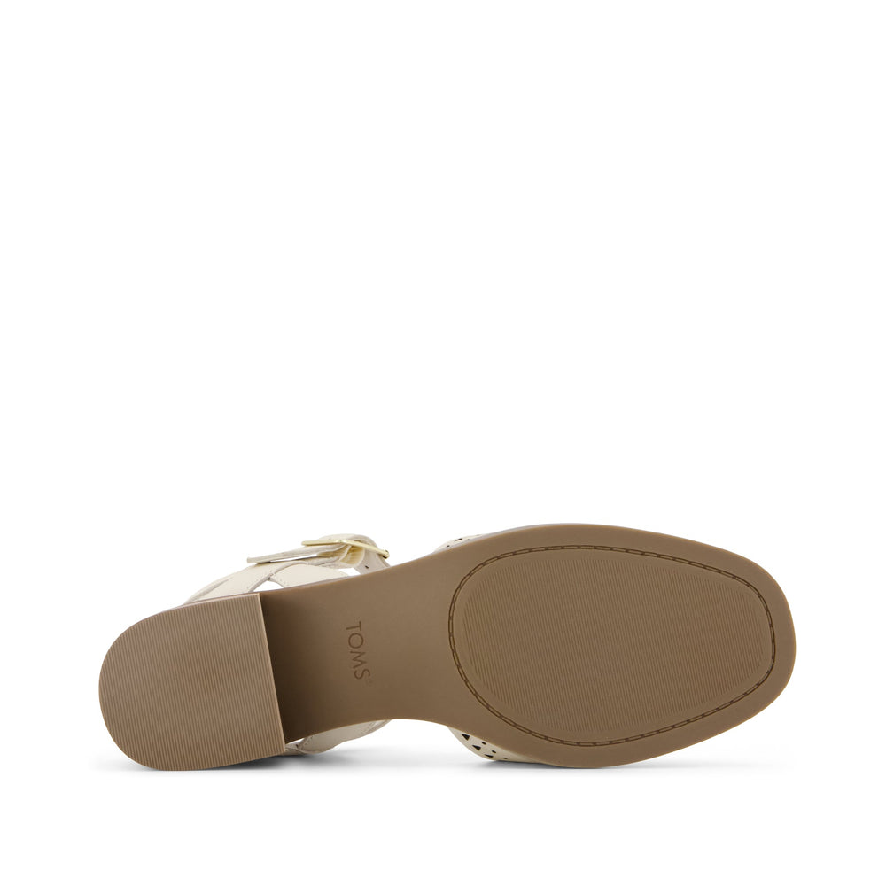 Jaclyn Heel Light Sand Perforated Leather
