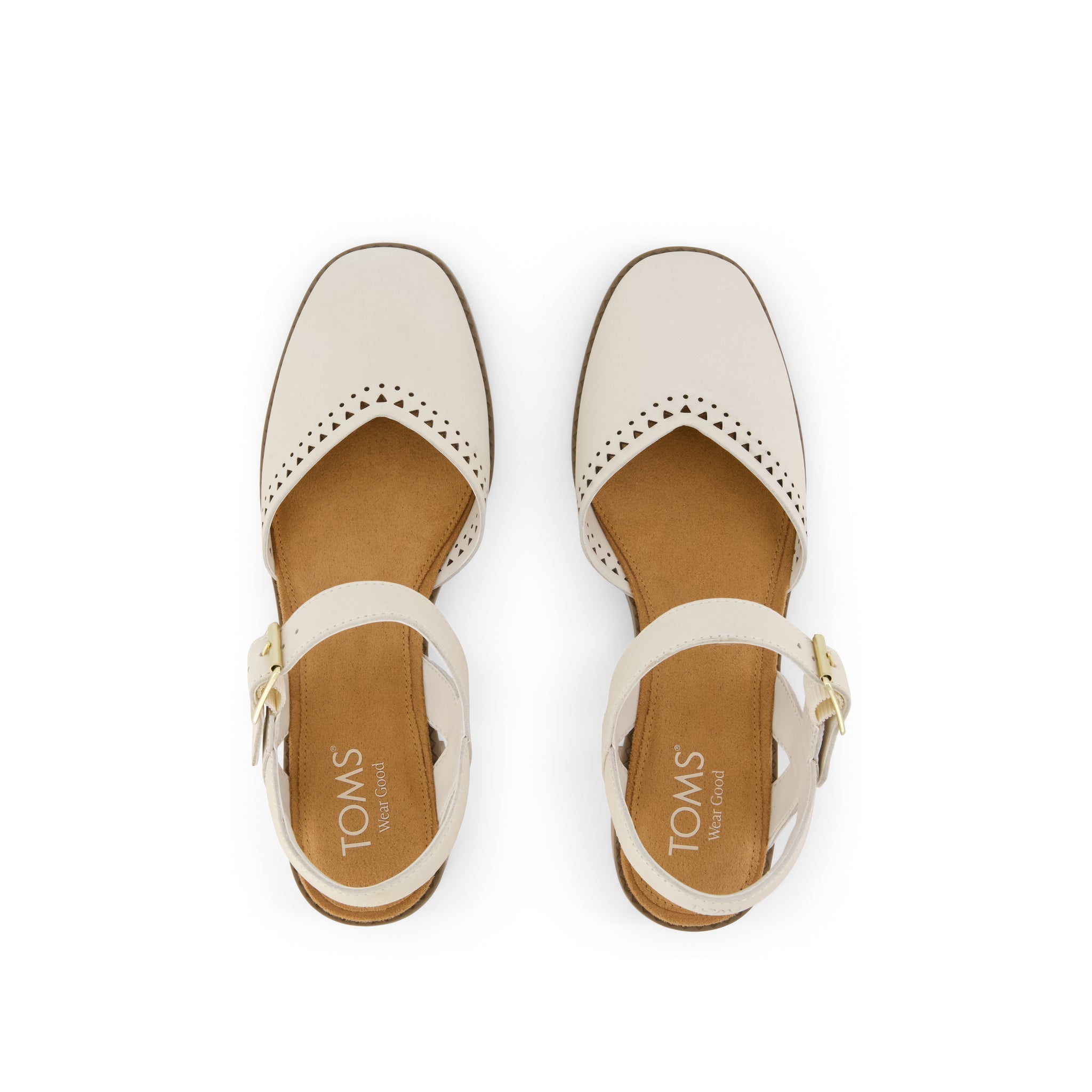 Jaclyn Heel Light Sand Perforated Leather