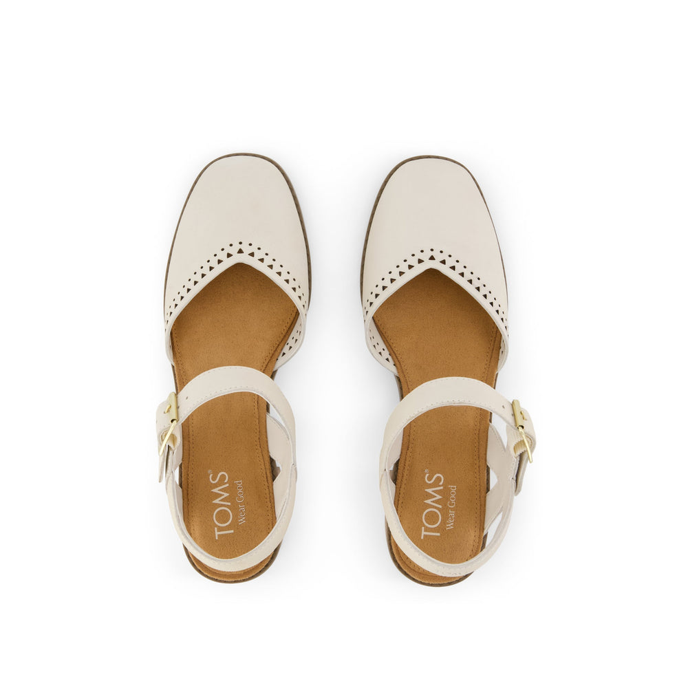 Jaclyn Heel Light Sand Perforated Leather