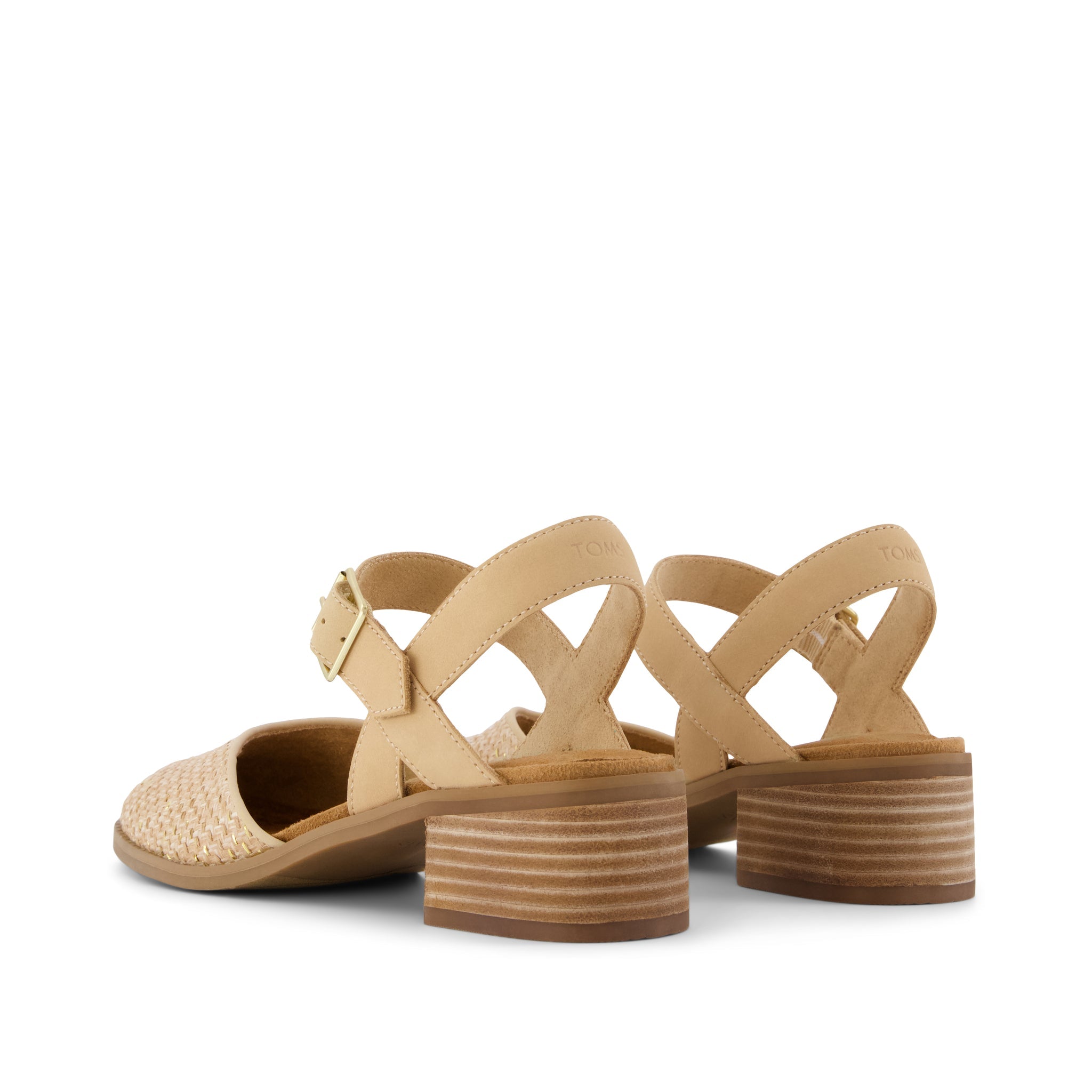 Jaclyn Heel Natural Metallic Raffia