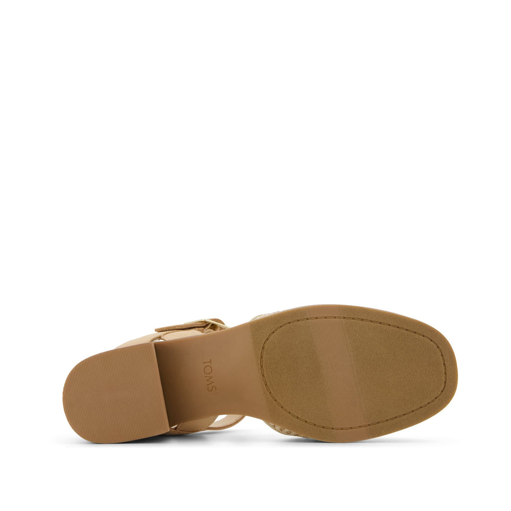 Jaclyn Heel Natural Metallic Raffia