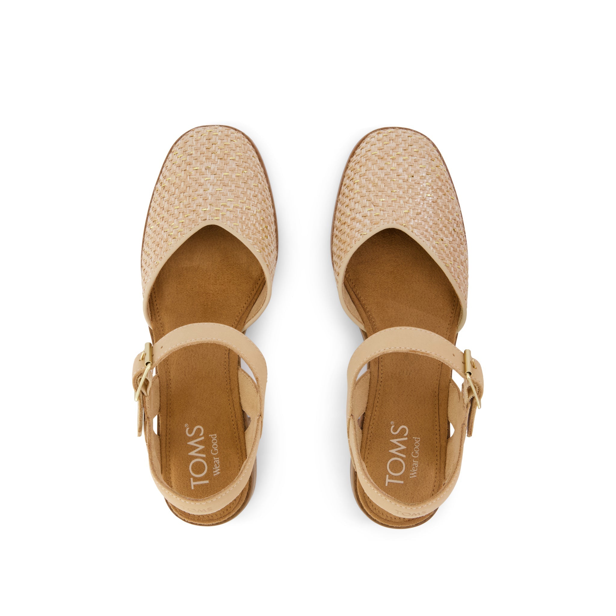 Jaclyn Heel Natural Metallic Raffia